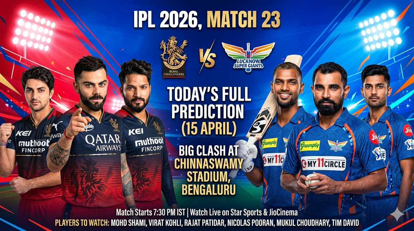 IPL 2026: Match 23, RCB vs LSG Match Prediction